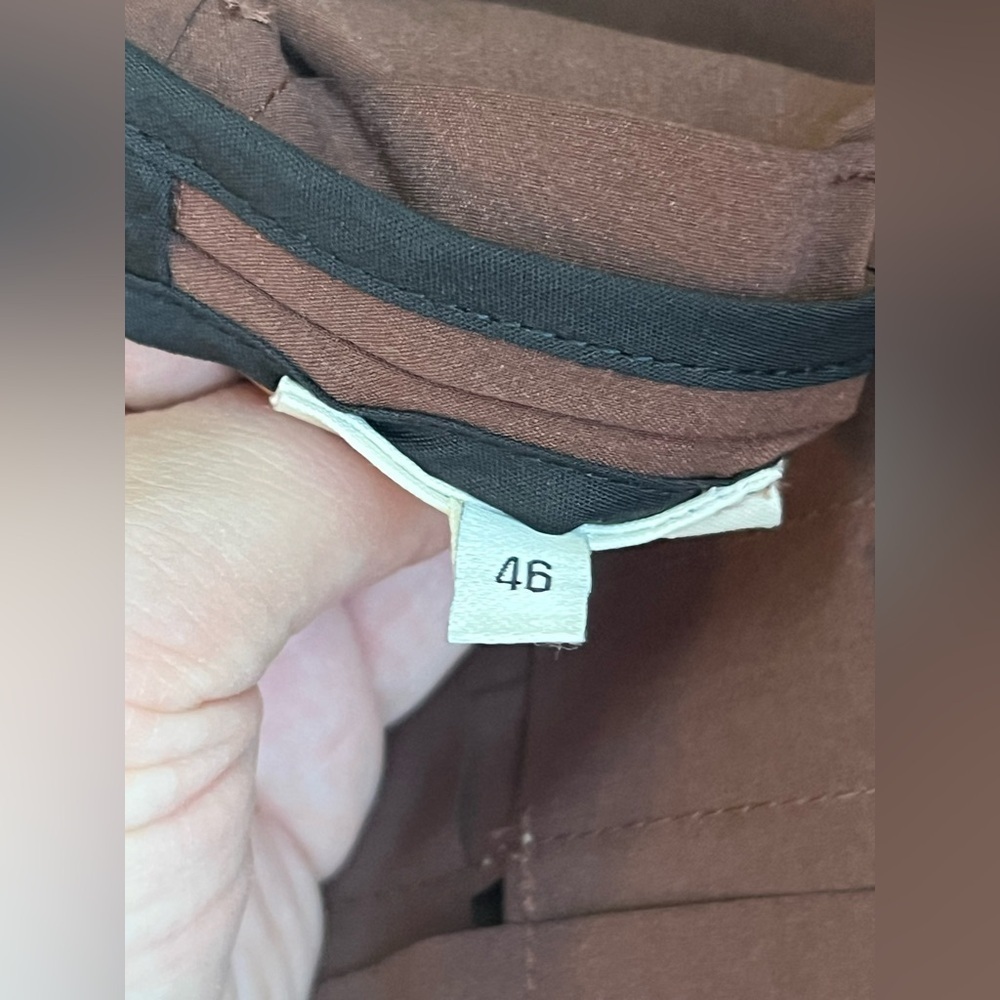 A.W.A.K.E. MODE Brown Architectural Flare Pants FR 46 US 12 NWT - Picture 11 of 13